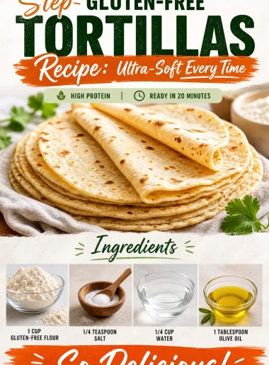 Flat gluten-free tortillas made with simple ingredients, ultra-soft and delicious.