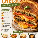 Delicious Tomato Grilled Cheese sandwich with crispy edges and gooey cheese