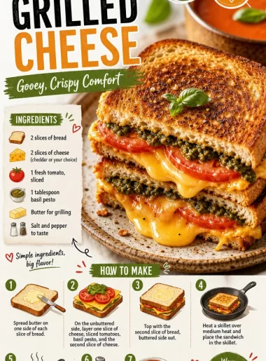 Delicious Tomato Grilled Cheese sandwich with crispy edges and gooey cheese