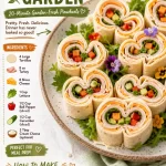 Delicious Turkey Pinwheel garden-fresh snacks served on a platter.