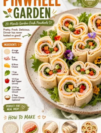 Delicious Turkey Pinwheel garden-fresh snacks served on a platter.