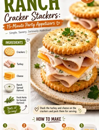 Turkey Ranch Cracker Stackers appetizer for parties