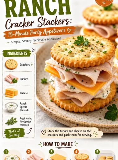 Turkey Ranch Cracker Stackers appetizer for parties