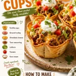 Delicious Turkey Taco Cups served on a plate, topped with fresh ingredients.