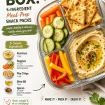 Veggie hummus box with 5-ingredient meal-prep snack packs for healthy snacking
