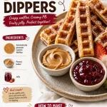 Delicious Waffle Dippers filled with peanut butter and jelly