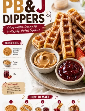 Delicious Waffle Dippers filled with peanut butter and jelly