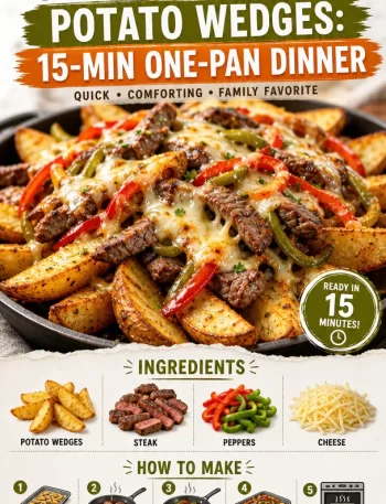 Crispy cheesesteak potato wedges on a plate, ready for a quick dinner.