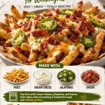 Crispy Jalapeño Popper Pizza Fries topped with cheese and jalapeños