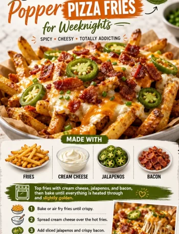 Crispy Jalapeño Popper Pizza Fries topped with cheese and jalapeños
