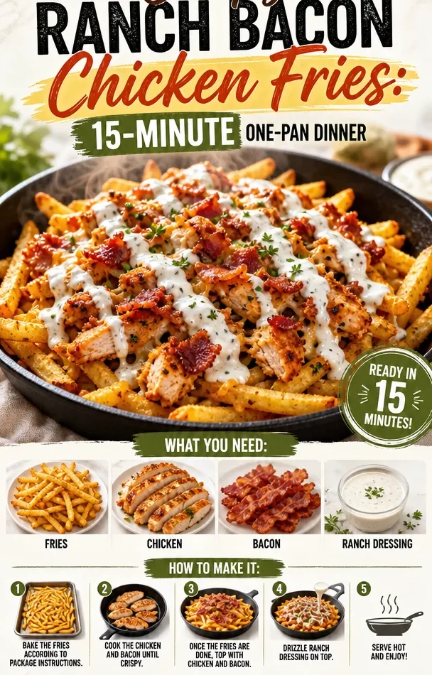 Crispy Ranch Bacon Chicken Fries ready in 15 minutes for a quick one-pan dinner