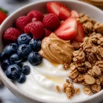 A colorful display of high-protein meals for a balanced diet plan.