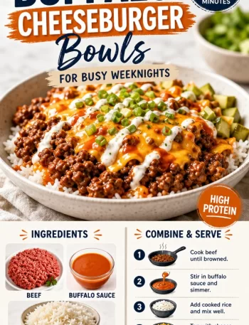 Delicious Meal-Prep Buffalo Cheeseburger Bowls with fresh toppings