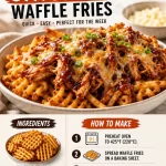 Crispy BBQ chicken waffle fries dish, perfect for meal-prep and tasty snacks