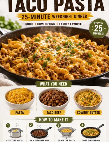 One-Pan Cowboy Butter Taco Pasta cooked in a skillet