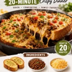 One-Pan Garlic Bread Taco Melt served on a plate, showcasing crispy, cheesy layers.