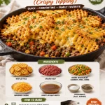One-Pan Loaded Waffle Fry Shepherd's Pie with crispy topping