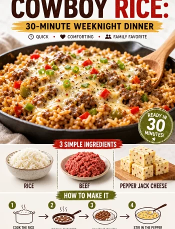 One-Pan Pepper Jack Cowboy Rice served in a skillet for a quick weeknight meal.
