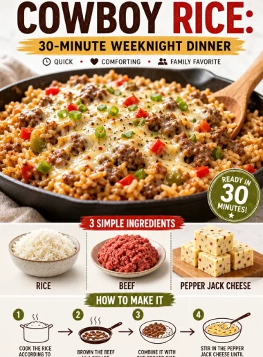 One-Pan Pepper Jack Cowboy Rice served in a skillet for a quick weeknight meal.