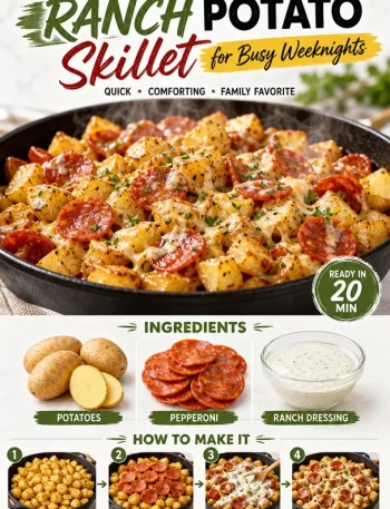 Delicious one-pan pepperoni ranch potato skillet for easy weeknight dinners