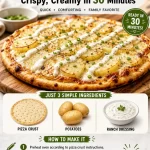 One-Pan Ranch Potato Pizza with crispy potatoes and creamy ranch sauce