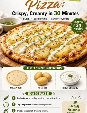One-Pan Ranch Potato Pizza with crispy potatoes and creamy ranch sauce
