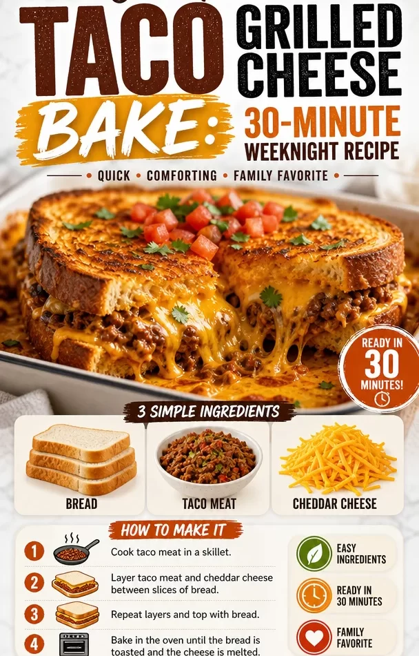 One-Pan Taco Grilled Cheese Bake for a quick weeknight meal