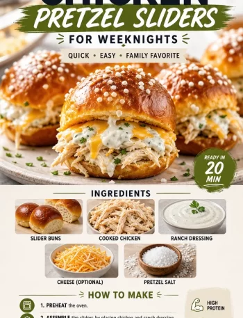 Ranch Chicken Pretzel Sliders served on a platter, ideal for weeknight dinners.