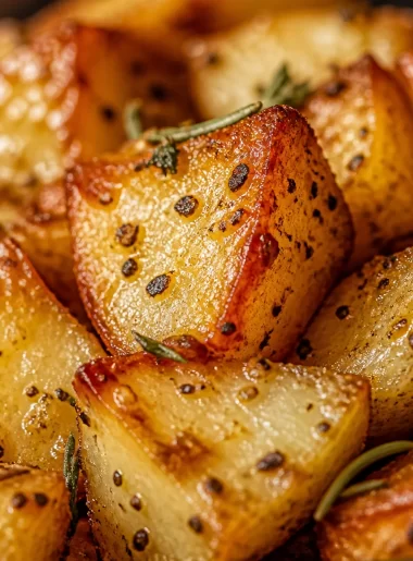 A variety of delicious potato dishes, including crispy roast potatoes and sweet potato kugel.