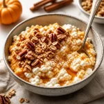 Autumn Pumpkin Cottage Cheese Bowl with high-protein ingredients