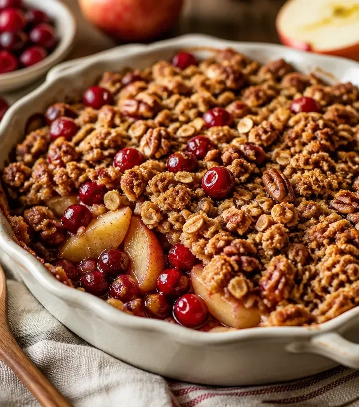 Delicious Cranberry Apple Breakfast Crisp, ideal for a cozy fall breakfast