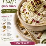 High-Protein Cardamom Pistachio Fluff served in a bowl, garnished with pistachios.