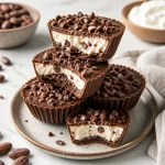 High-Protein Cocoa Nib Crunch Cups ready to enjoy, no-bake recipe