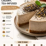 High-protein Earl Grey cheesecake with creamy texture and tea infusion