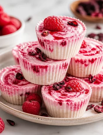 High-protein raspberry hibiscus cups for a quick and healthy snack