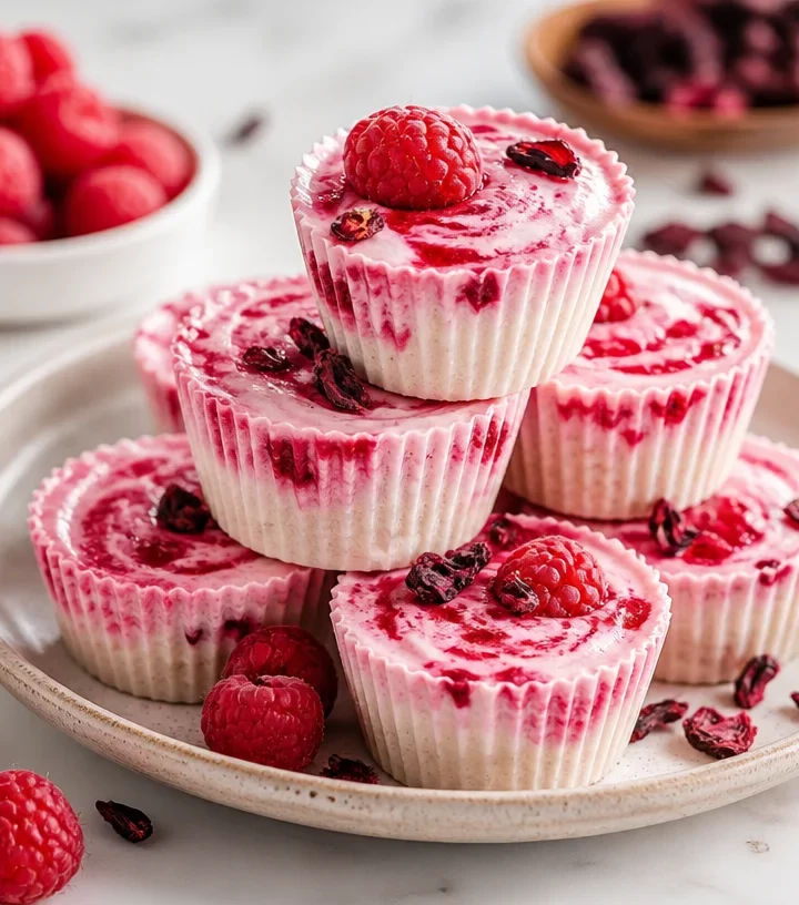 High-protein raspberry hibiscus cups for a quick and healthy snack