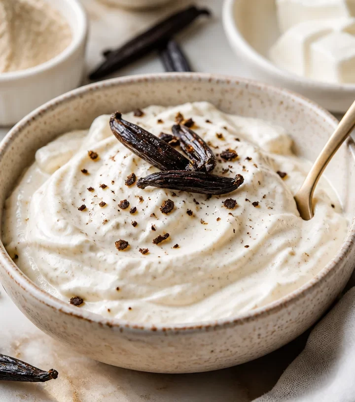 Creamy Tonka Bean Vanilla Fluff ingredient for protein recipes and desserts