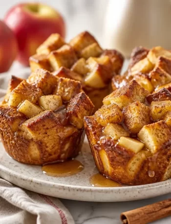 Meal-prep apple cinnamon baked French toast cups ready for serving