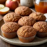 Freshly baked Apple Cider Donut Muffins on a plate