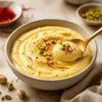 High-protein saffron vanilla cream for busy mornings