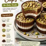 Min Protein Dubai chocolate cups, delicious no-bake treats made with protein.