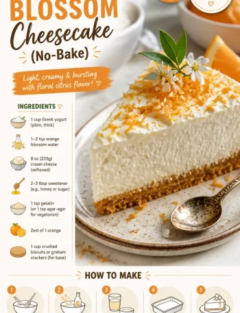 No-Bake Min Protein Orange Blossom Cheesecake with vibrant orange garnish