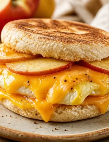 Crispy Apple Cheddar Sandwich ready for breakfast