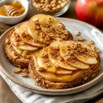 Quick apple peanut butter toast topped with fresh apple slices for a nutritious breakfast