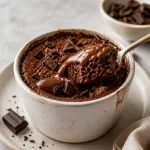 High-protein chocolate olive oil pot snack in a bowl