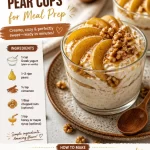High-protein cinnamon pear cups ready for meal prep and healthy eating