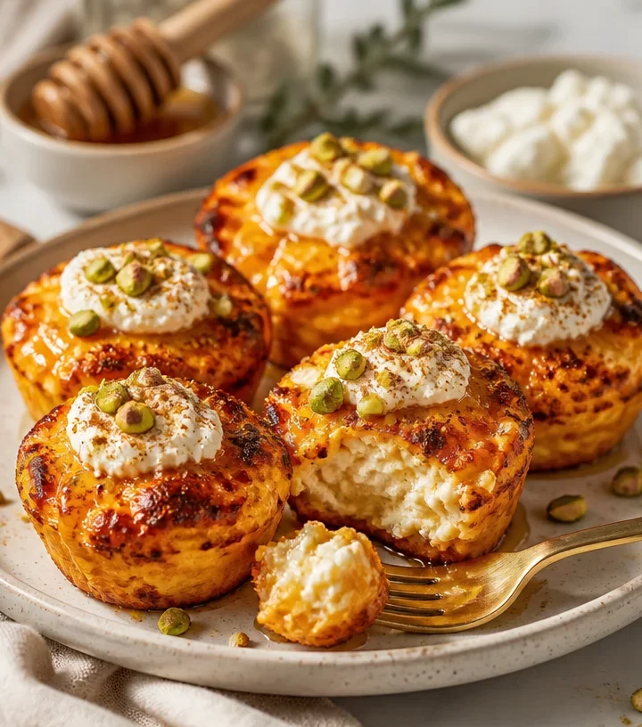 Protein-rich burnt-orange ricotta cups for easy meal prep