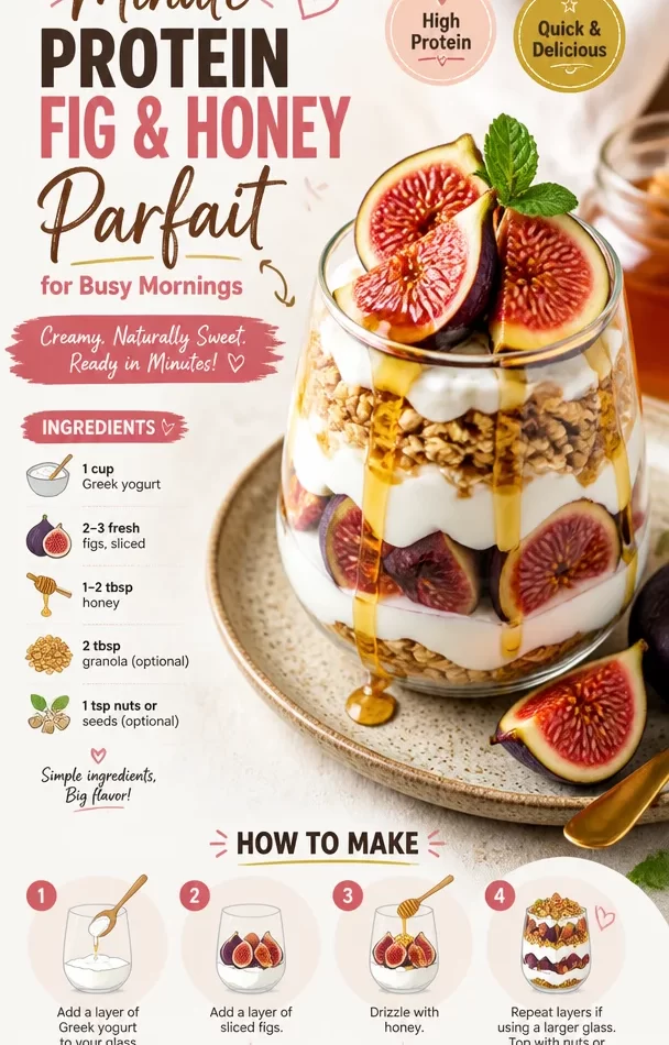 Protein Fig & Honey Parfait for quick and healthy breakfasts