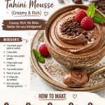 No-bake protein chocolate tahini mousse served in a bowl, creamy and rich texture.