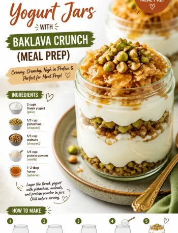 No-Bake Protein Yogurt Jars with Baklava Crunch for healthy meal prep